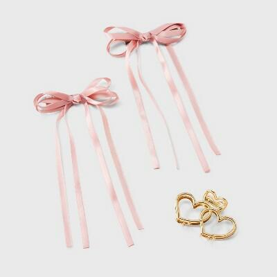 Set de pinzas para el cabello con lazo y corazón A New Day™ Oro rosado 3 pzas Casual