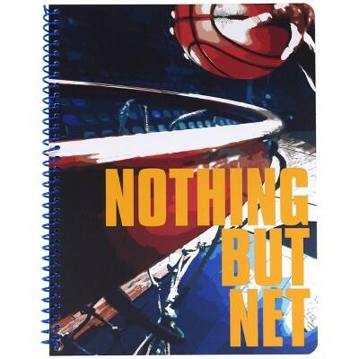 Cuaderno espiral de una materia Top Flight Nothing But Net, rayado ancho, 70 hojas, negro
