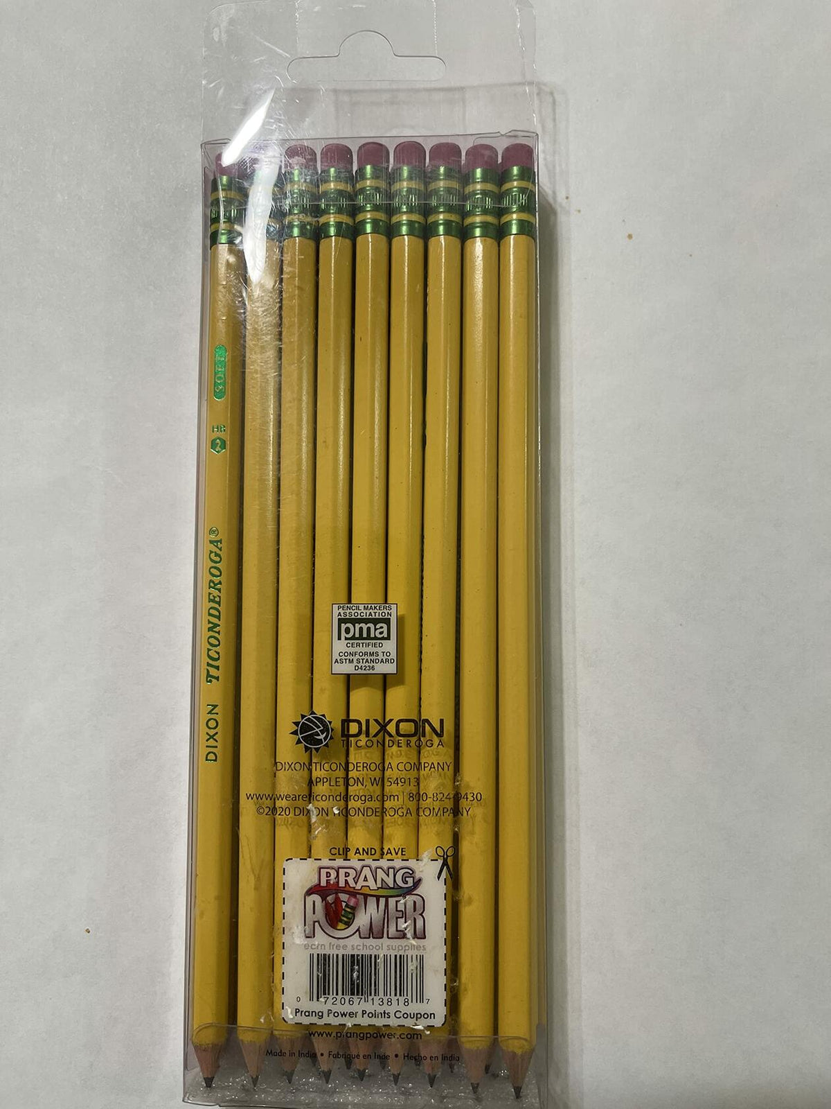 Lápices de madera Ticonderoga n.° 2, afilados, amarillos, paquete de 18 unidades