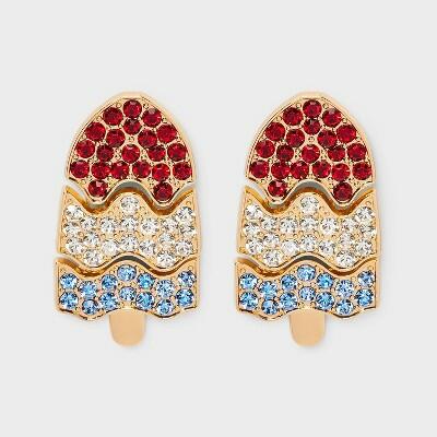 Pendientes colgantes de paleta americana, joyería patriótica roja, blanca y azul