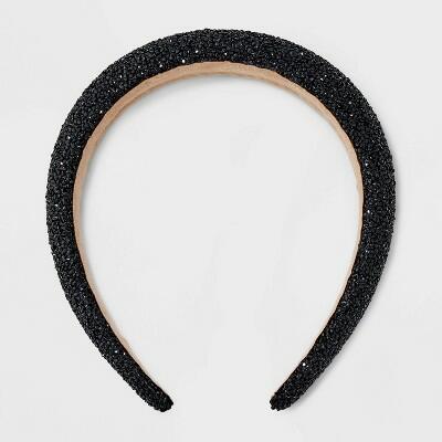 Diadema A New Day Stone Tape, negro brillante, ecológica, ovalada