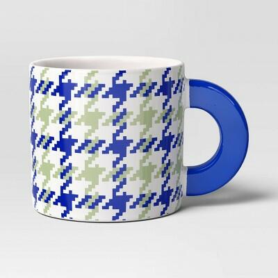 Taza de café de gres Room Essentials de 16 oz, cerámica verde azul cobalto
