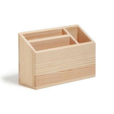 Contenedor de madera grande magnético U Brands, vinilo natural, pino