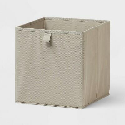 Set de cestas de tela Brightroom, 11", color greige, parte superior abierta, 10.5x11x10