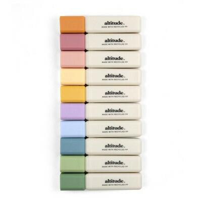 Resaltadores Mini Yoobi, paquete de 10 unidades, multicolor - Set compacto y colorido