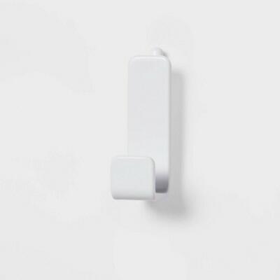 Ganchos individuales para tablero perforado Brightroom, almacenamiento ajustable, color blanco, juego de 2 piezas de plástico