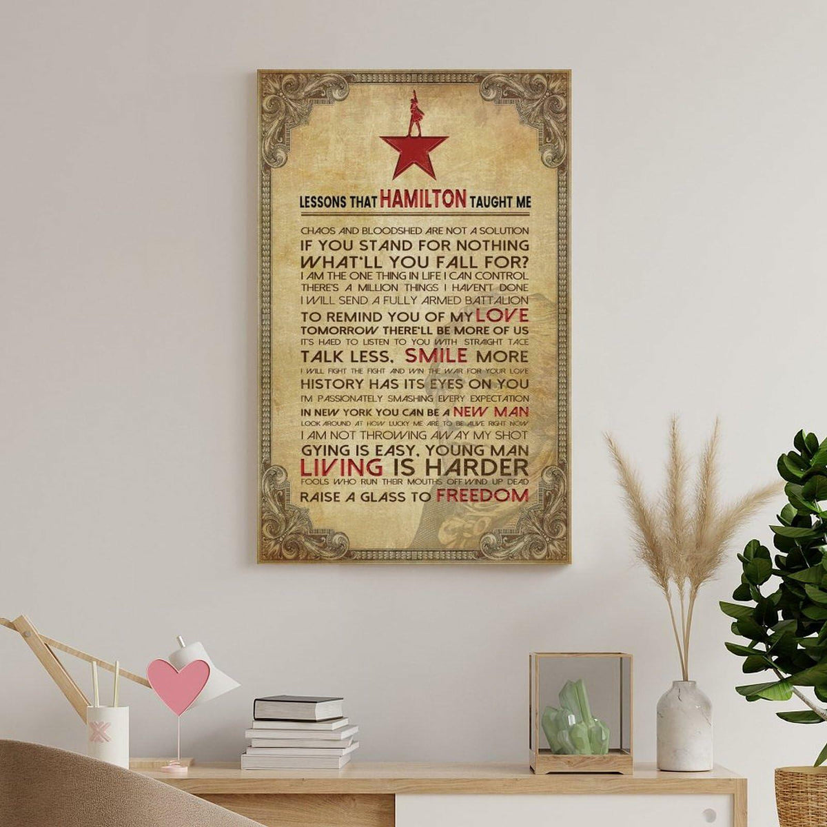 Póster educativo de las lecciones de LINWDSB Hamilton, 12x18 pulgadas, estilo vertical sin marco