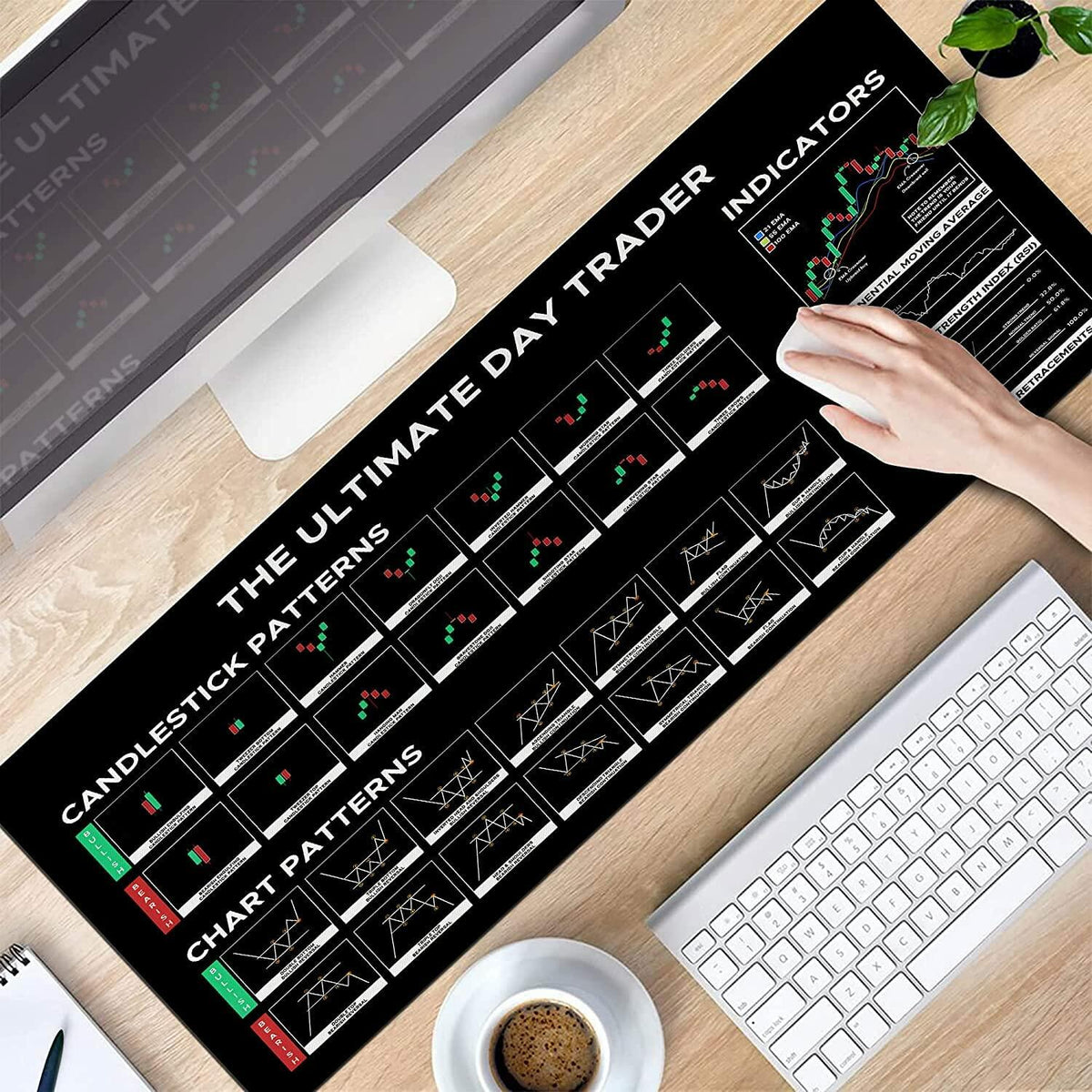 Alfombrilla de ratón grande de tela Designfullprint para operadores bursátiles e inversores en criptomonedas 2