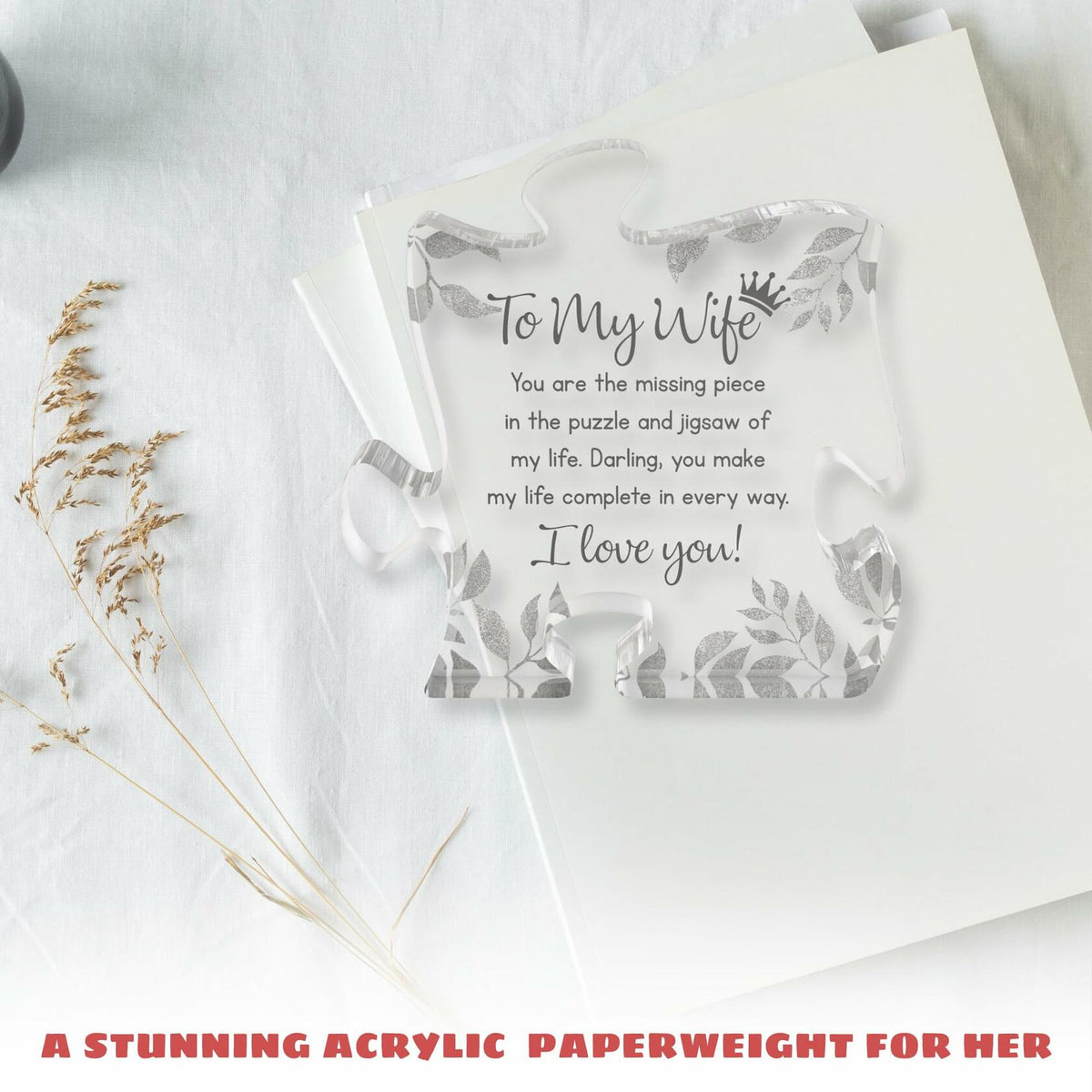 Placa decorativa de regalo para esposa de parte de su esposo para aniversario o cumpleaños