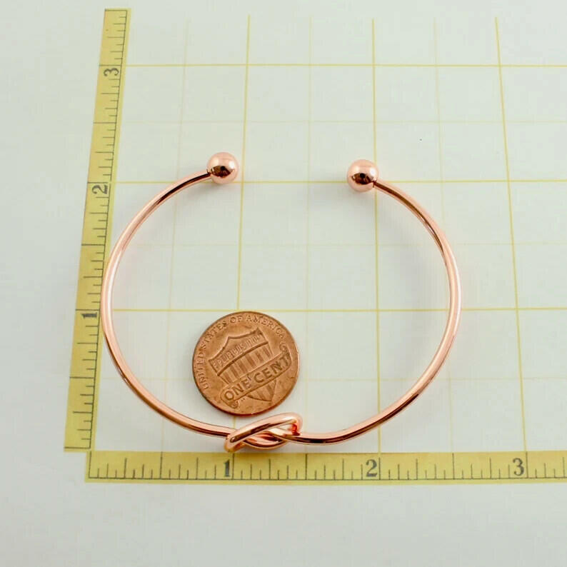 Pulsera brazalete abierto de acero inoxidable sin marca, diseño de nudo infinito, 2 piezas