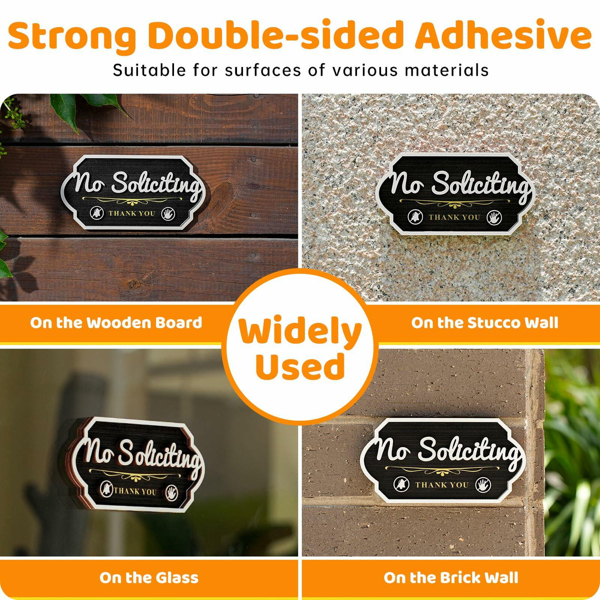 Aurastem - Letrero de madera de 2 piezas para no solicitar, decoración pequeña y divertida para el hogar o negocio