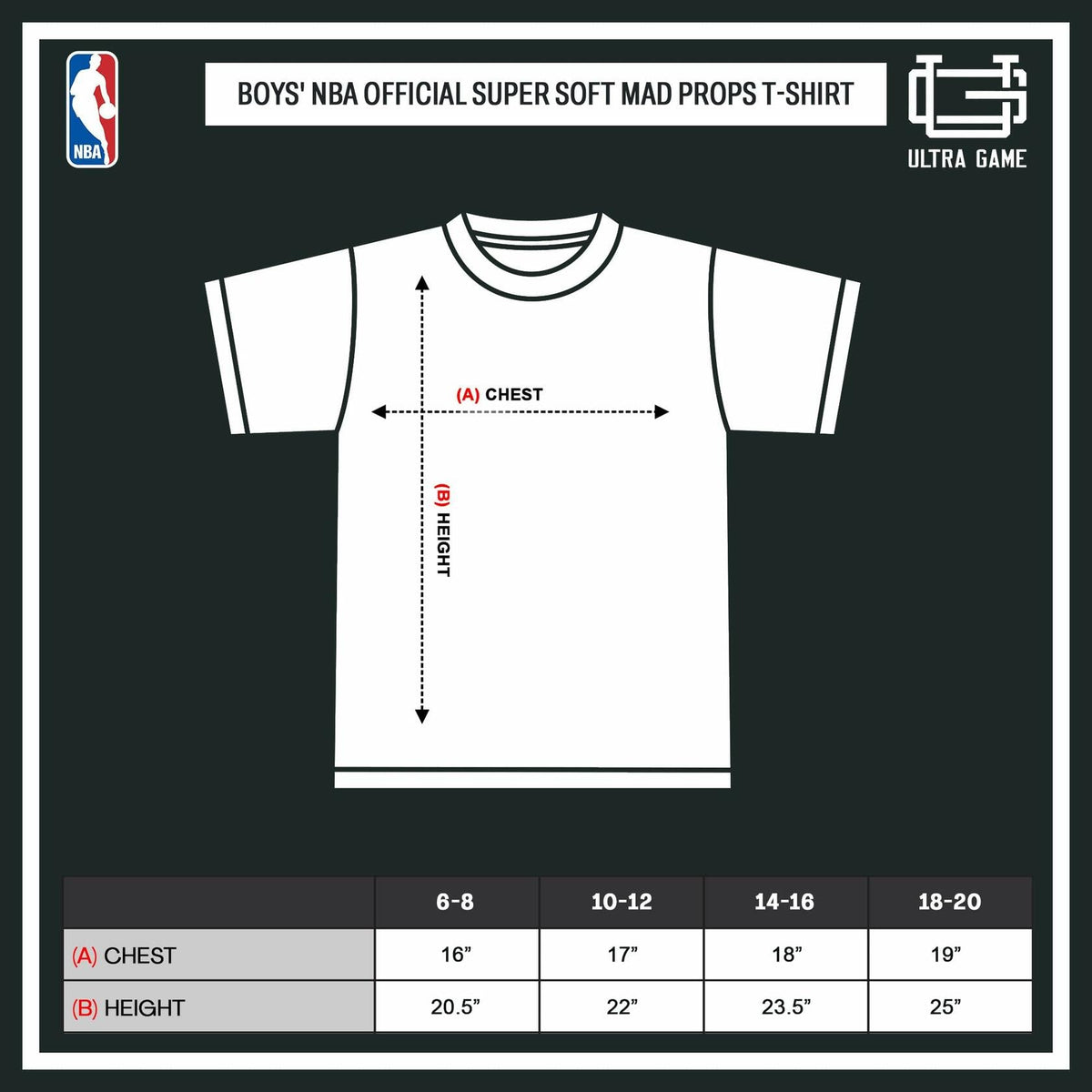 Ultra Game Boys' Mad Props T-Shirt Washington Wizards Heather Charcoal Size 8