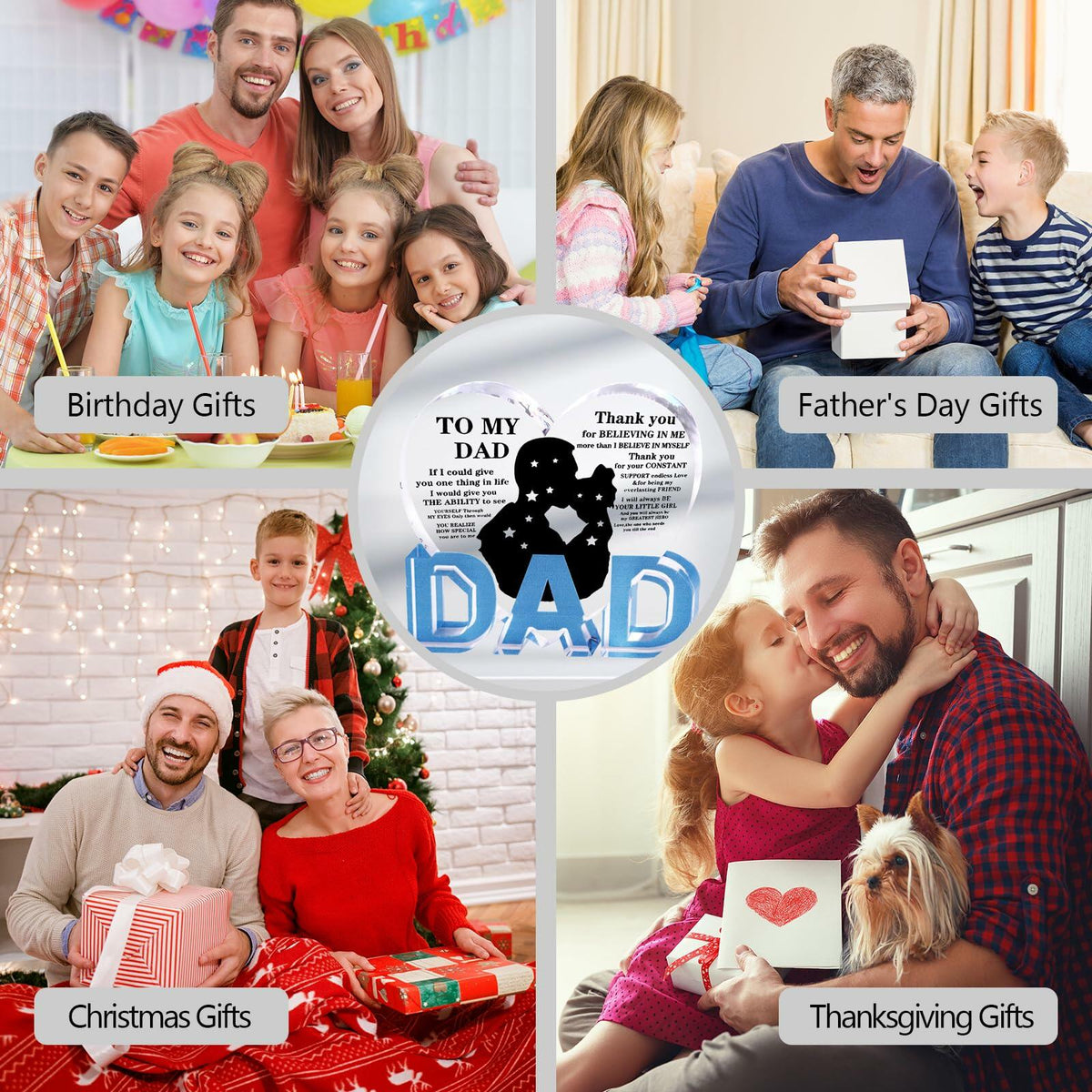 Placa de regalo para papá por el Día del Padre de parte de su hija - Ideal para cumpleaños o Navidad