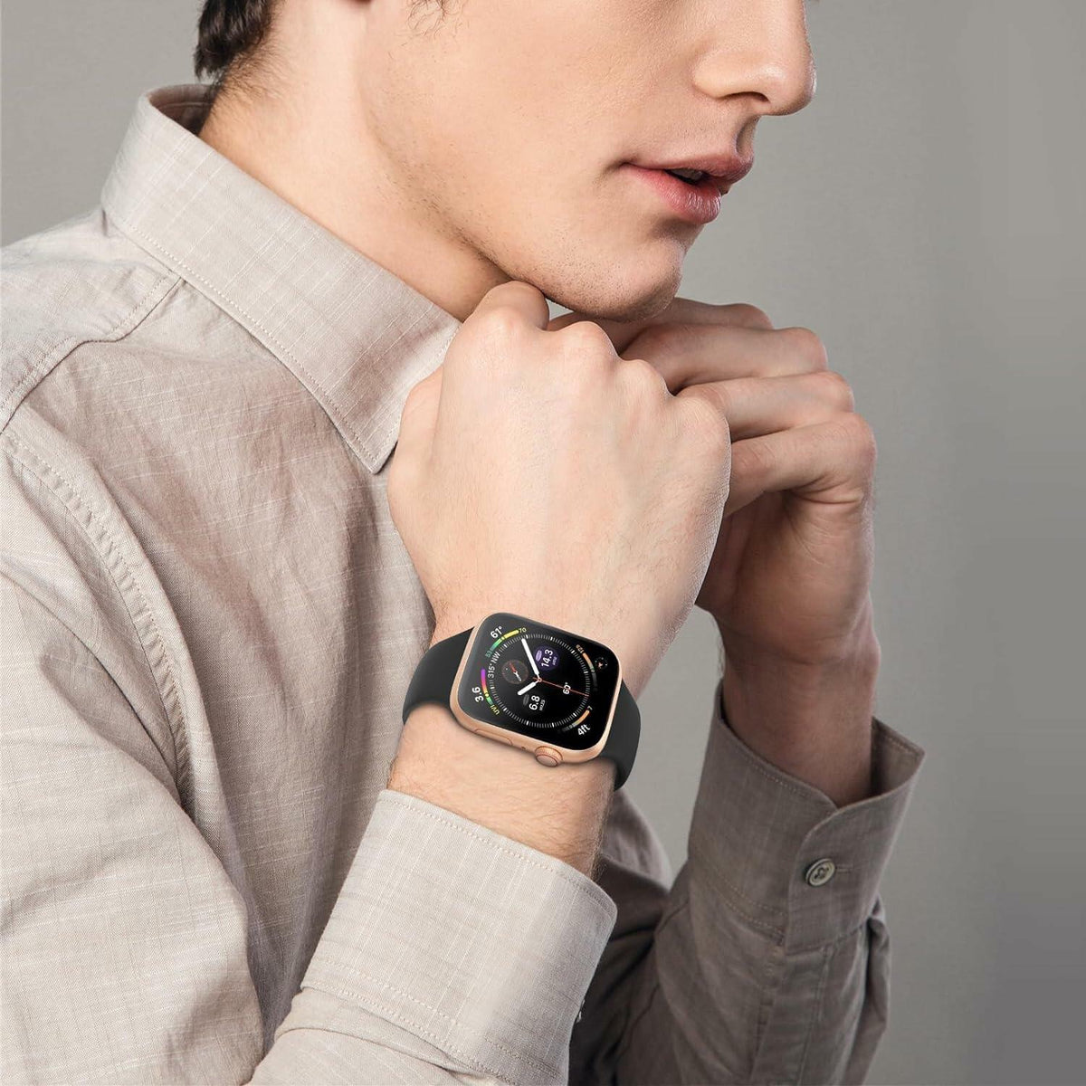 Correa deportiva velocius para Apple Watch de 38-49 mm, silicona, color rosa intenso