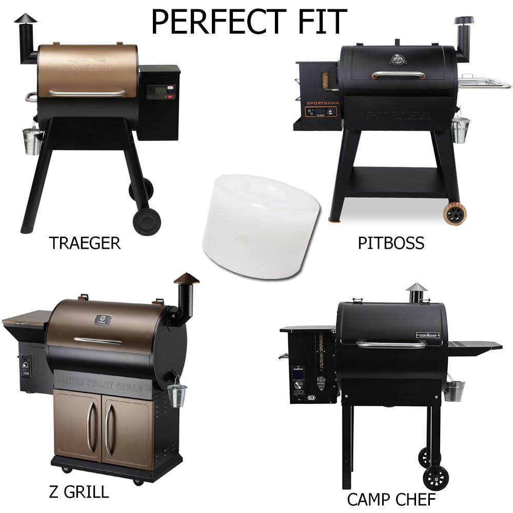 JIN BETTER GRILL PARTS Reemplazo de buje de motor de sinfín ABS blanco lechoso
