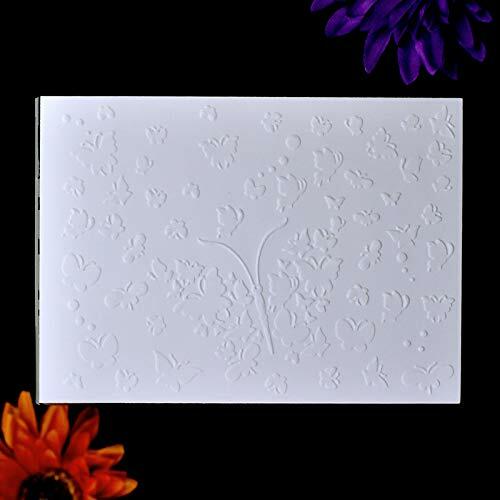 Carpetas de relieve de plástico DDOUJOY con diseños de flores, hojas y mariposas, 4 unidades para manualidades