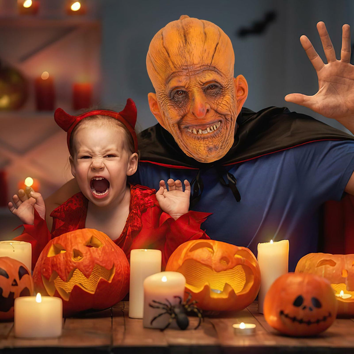 stepsin Scary Pumpkin Mask Full Head Latex Halloween Cosplay Monster