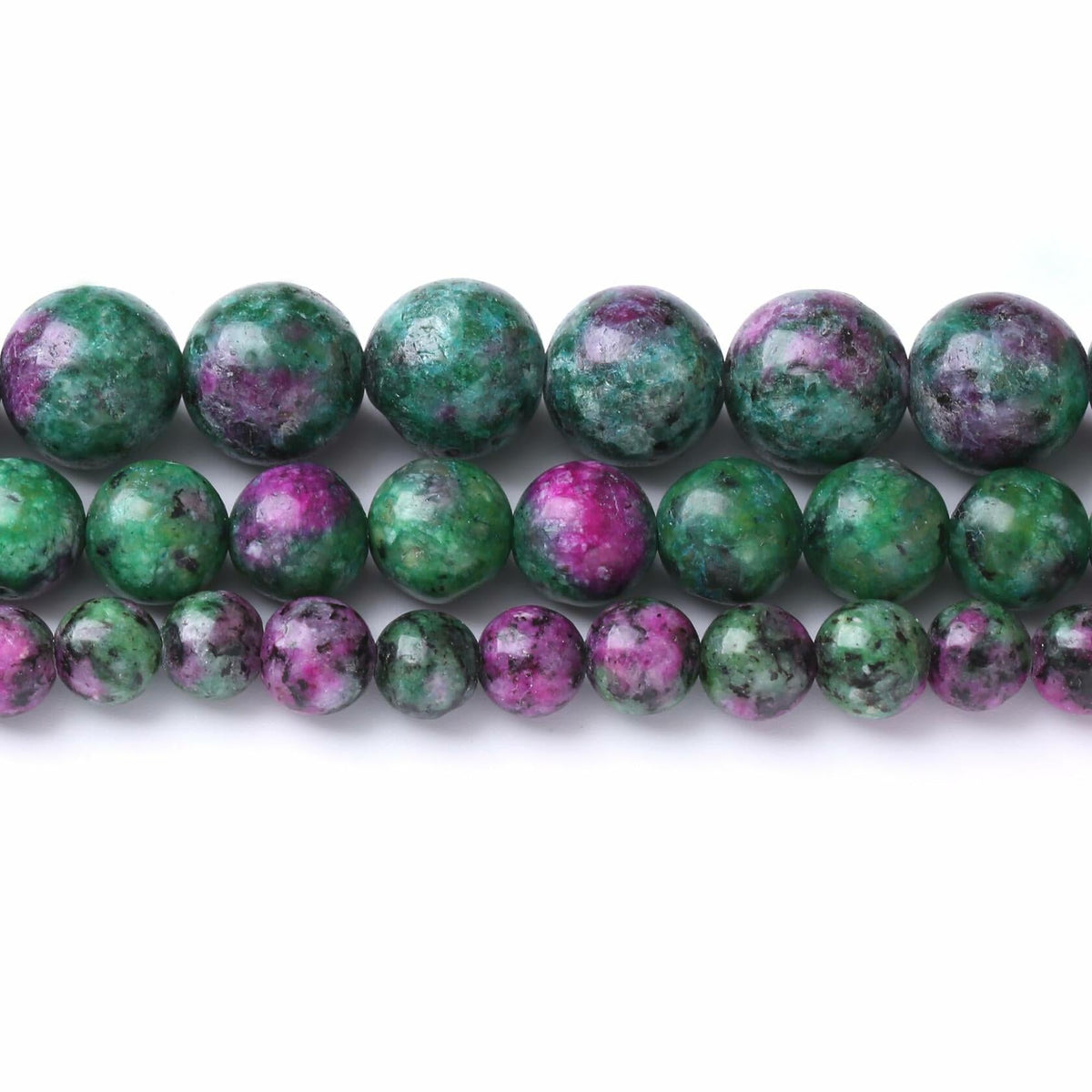 Cuentas de cristal de gema natural redondas de 12 mm rojo verde Airheartwx