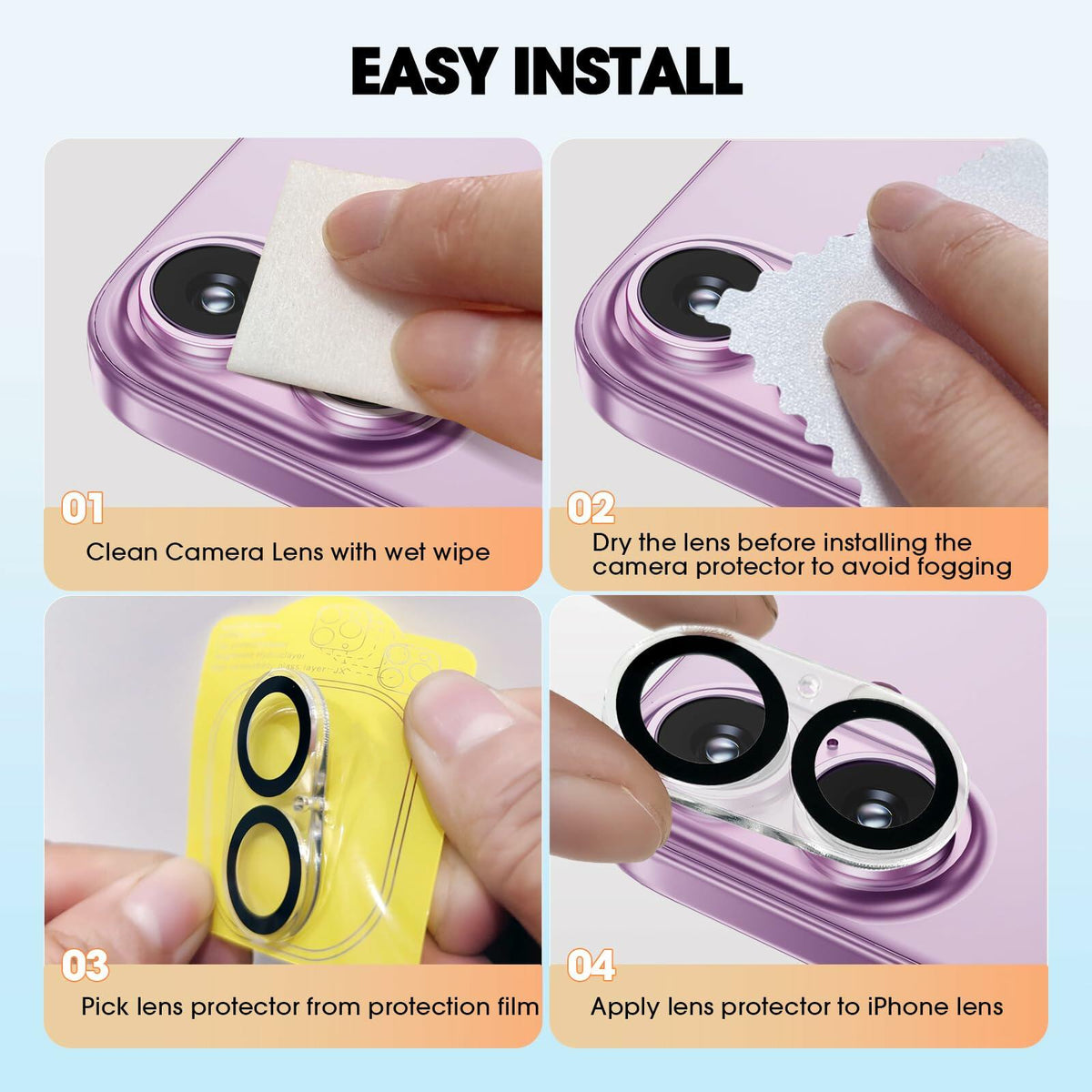 Protector de lente de cámara Xfilm para iPhone 16 y 16 Plus, cubierta de vidrio templado 9H