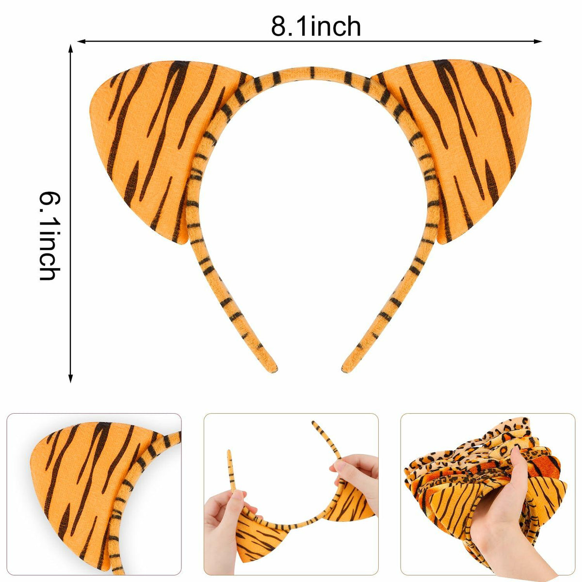 Diadema con orejas de gato con estampado de leopardo Aprince, color 04, 1 unidad, para mujer, Halloween