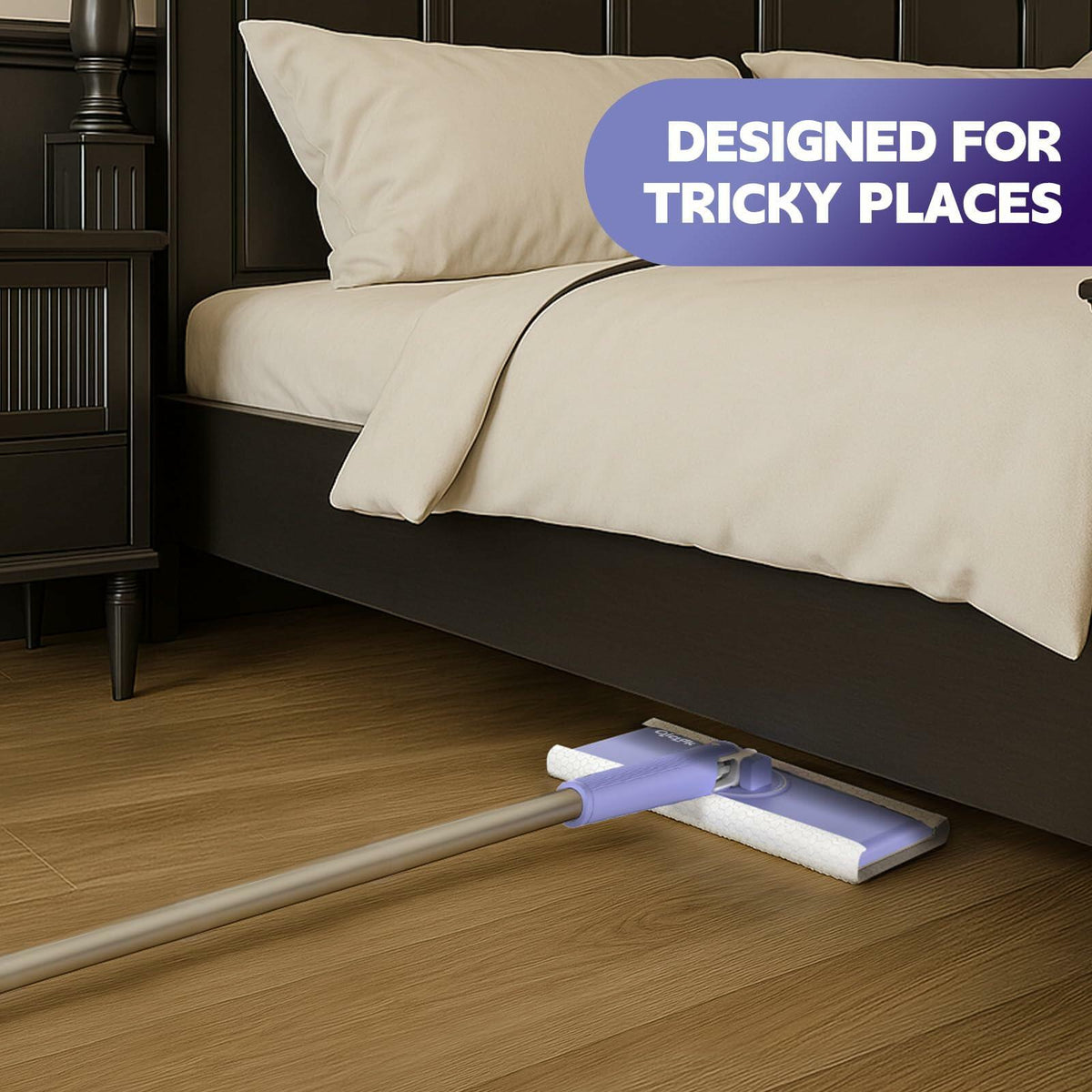 Pinza de sujeción para mopa Sweeper ClicLak de ciAmore, color morado, compatible con paños Swiffer