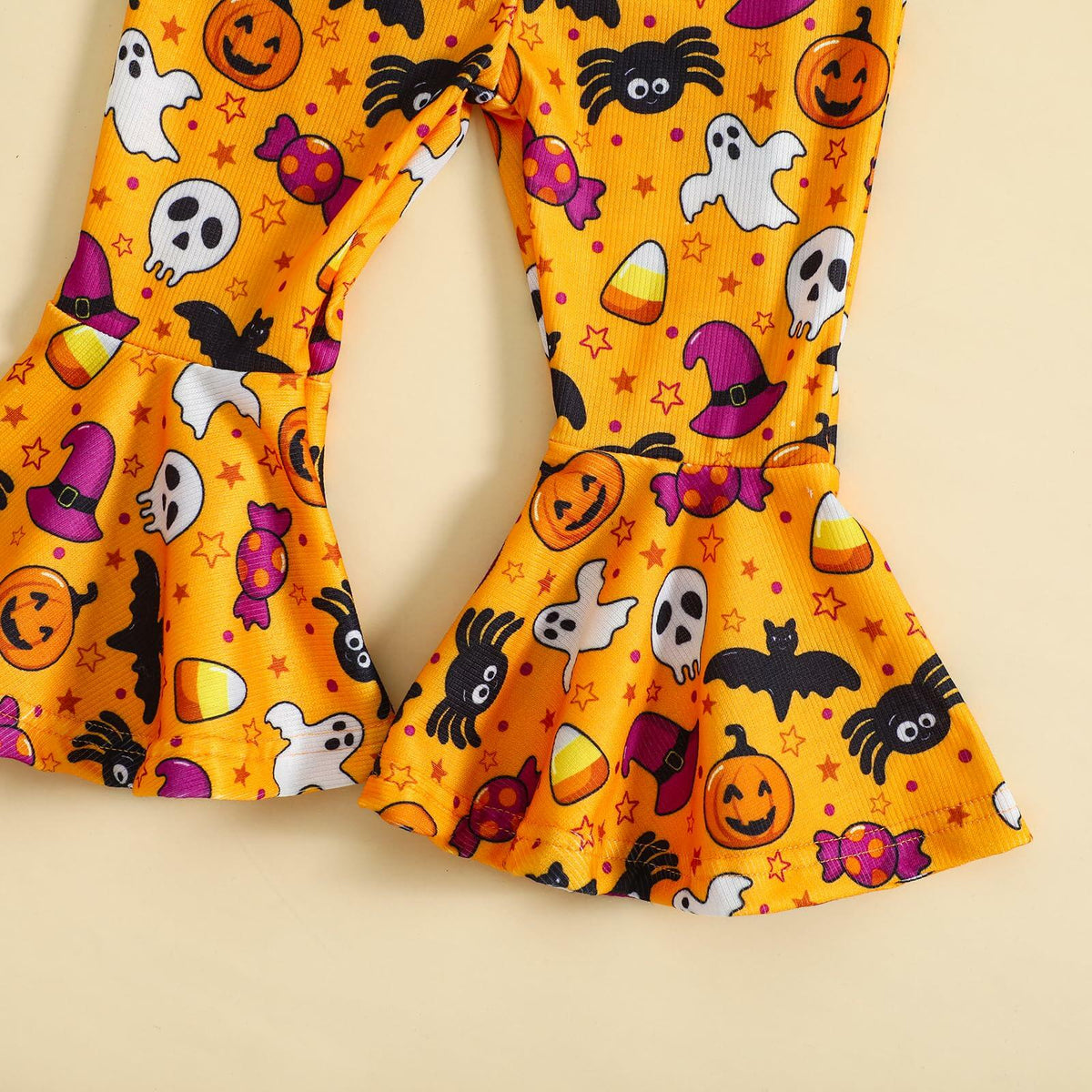 Mameluco de calabaza y araña de Halloween para niñas pequeñas Guodeunh, color naranja, talla 4-5T