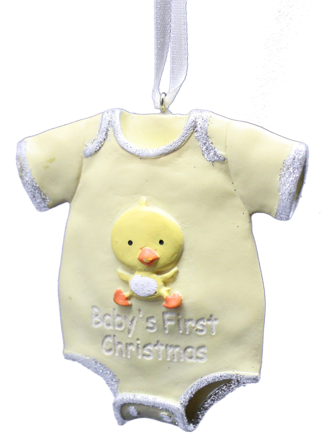 Adorno de mameluco para la primera Navidad del bebé - Amarillo - Pato