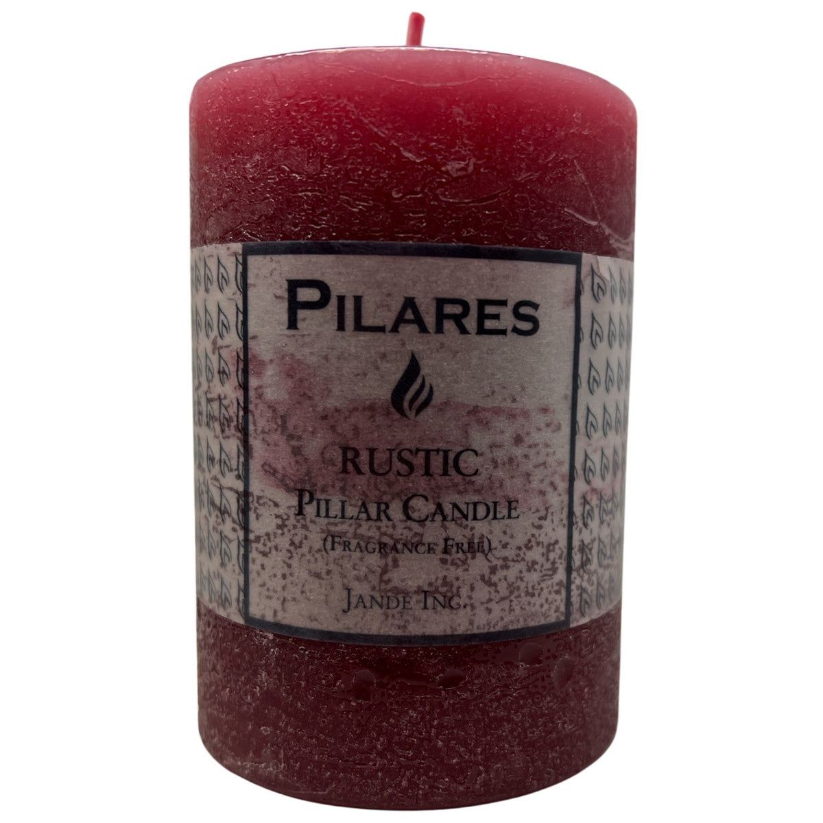 Rustic Pillar Candle - 4 Inch Bourdeaux