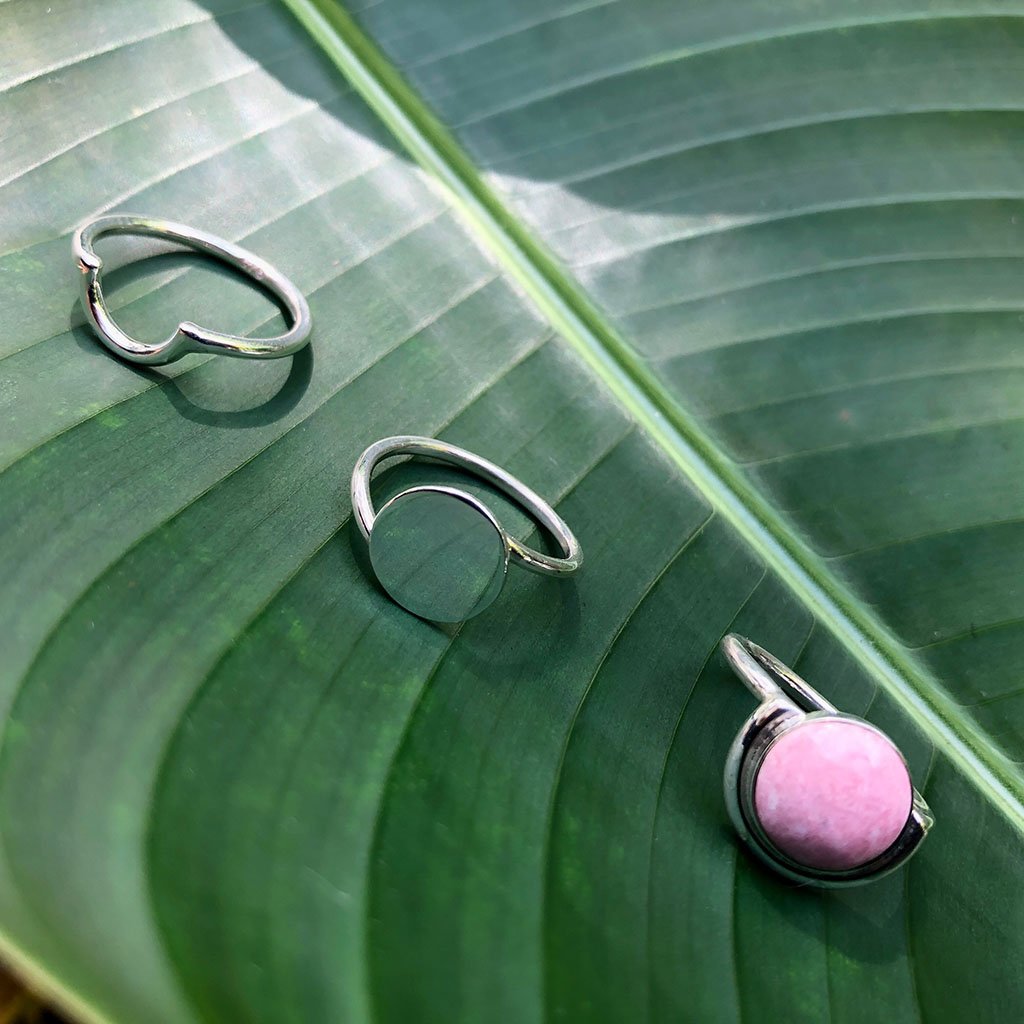 Sterling Silver Half Moon Ring Size 7 Minimal Stacking Moon Jewelry