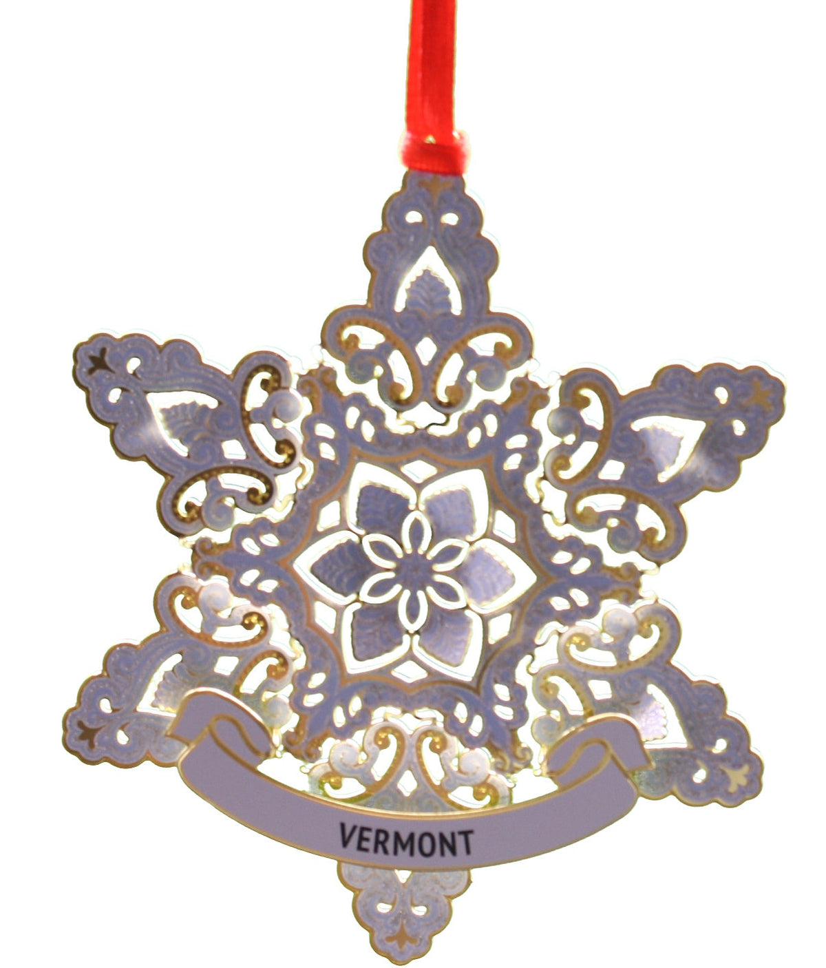 Sparkling Snowflake Collectible Brass Ornament