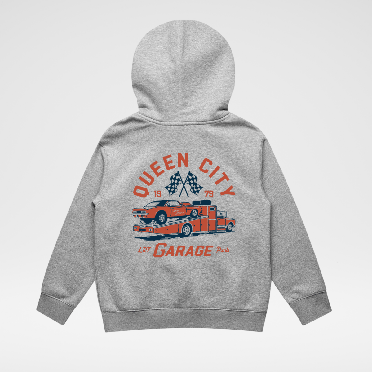 SUDADERA THE QUEEN CITY - GRIS JASPEADO RECICLADO