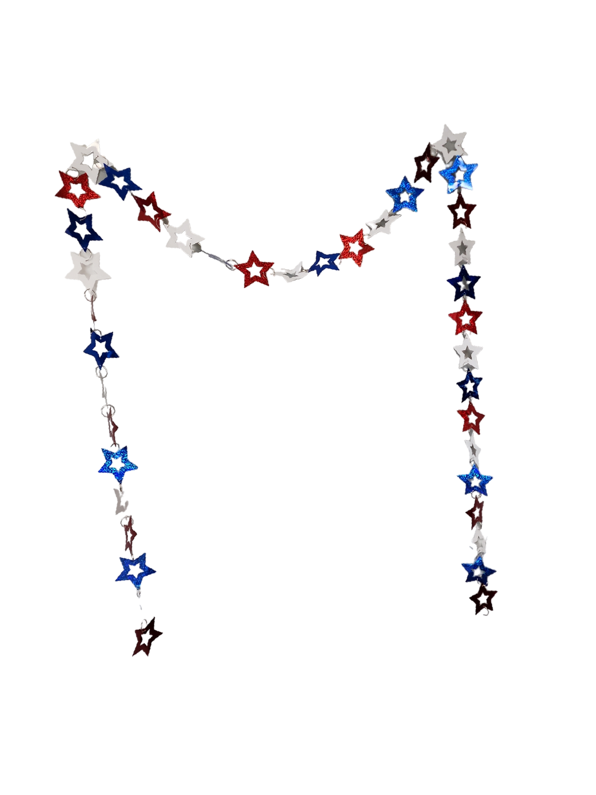 Patriotic Holgraphic Star Garland - 9 Feet