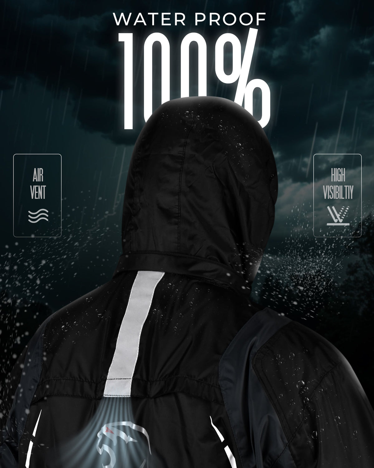Traje de lluvia JAG Rainmaster para hombre y mujer (negro/gris)