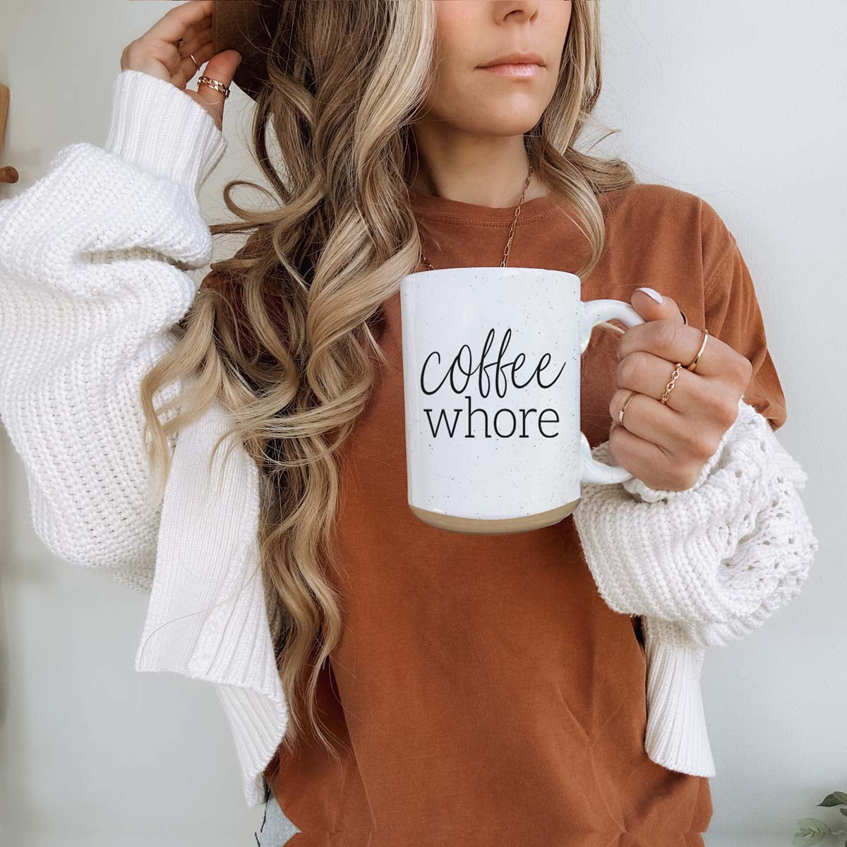 Coffee Whore 16oz Ceramic Coffee Mug - Large Funny Sass Morning Gift