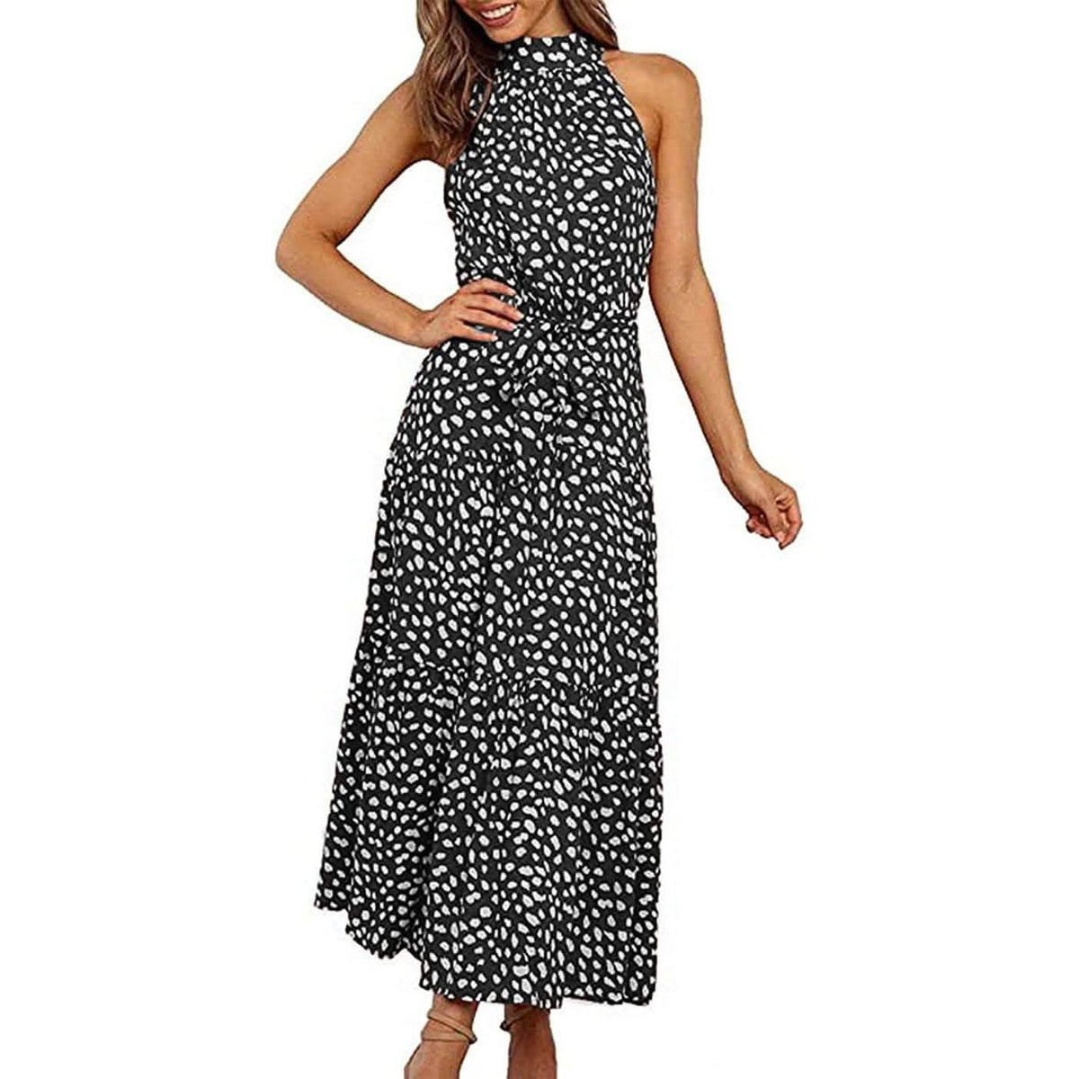 Women’s Casual Halter Neck Sleeveless Long Maxi Dress - Assorted Styles