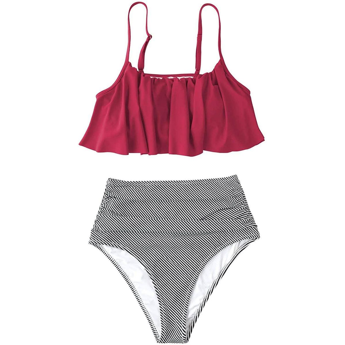 Women's High Waisted Falbala Bikini Set