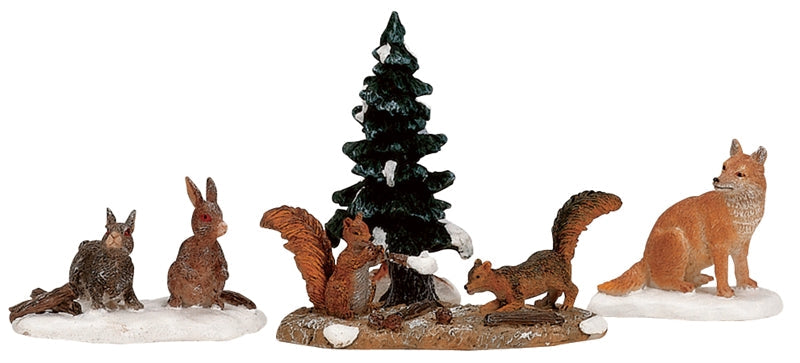 Animales del bosque del pueblo - Juego de 4 piezas