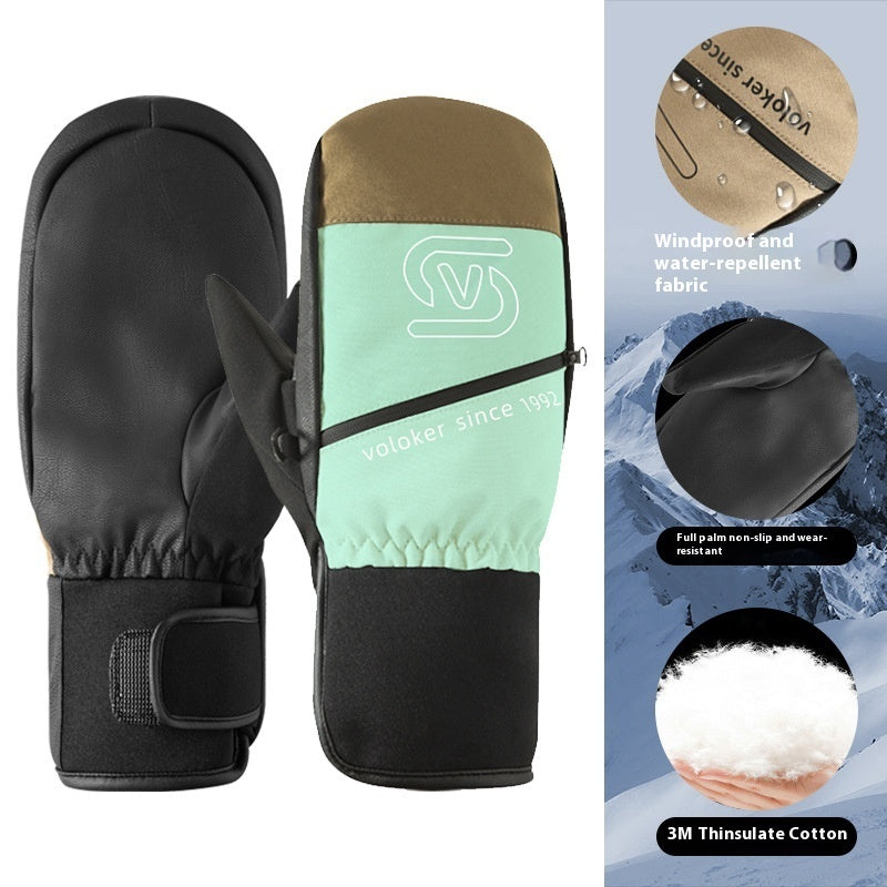 Warm With Velvet Windproof Waterproof Five Finger Touch Screen Gloves