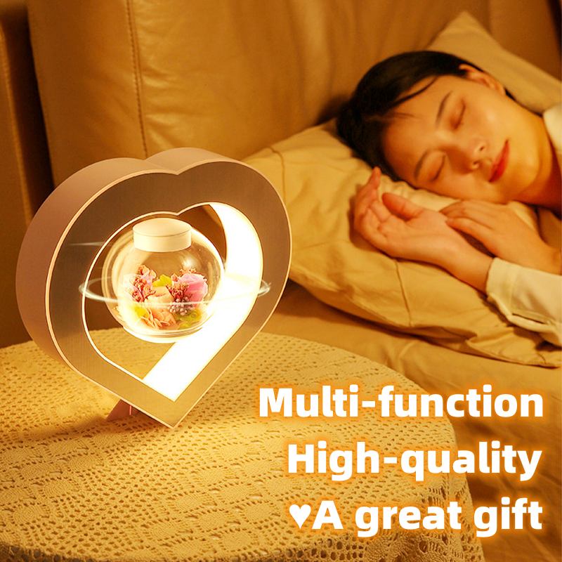Lámpara LED de Noche con Corazón Flotante para el Día de San Valentín, Mesa, Levitación Magnética, Lámpara Creativa de Escritorio, Decoración del Hogar
