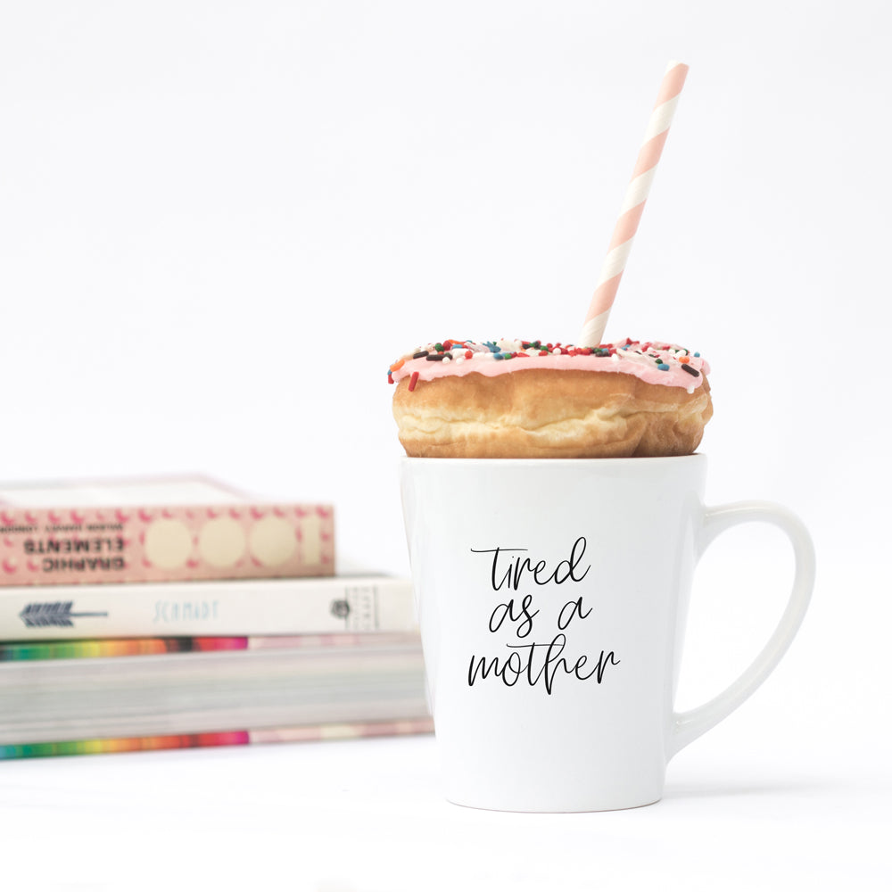 Tired As A Mother Grande Limited Edition Round 2 Mug Gift For Mom Navy Royal Blue Or White