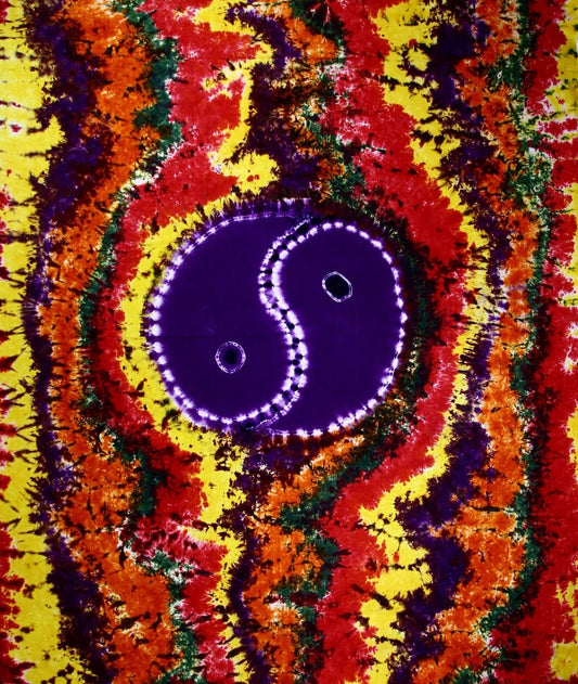 Yin Yang Tie Dye Tapestry Cotton 90x80 Inch Boho Wall