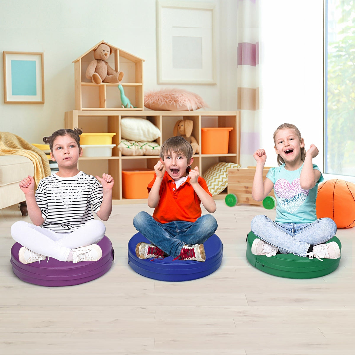 6 cojines de suelo redondos de 15 pulgadas para niños pequeños