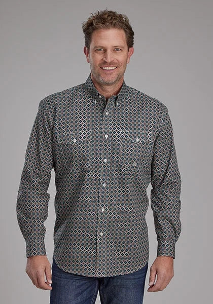 Roper 2151 Acorn Foulard (Brown) - Men's Western Shirt