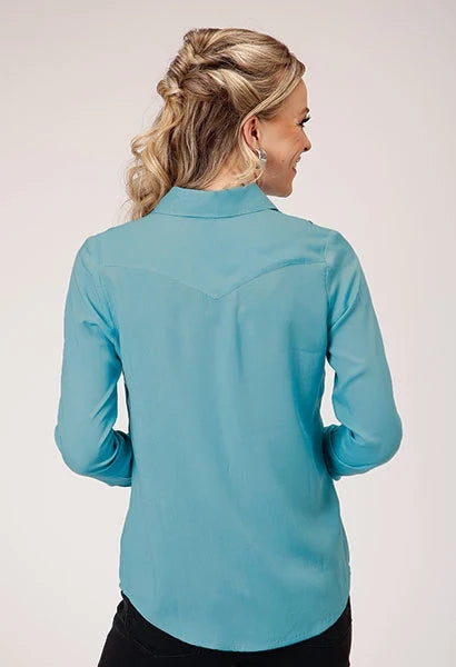 Roper 1874 Challis (Turquoise) - Women's Western Blouse