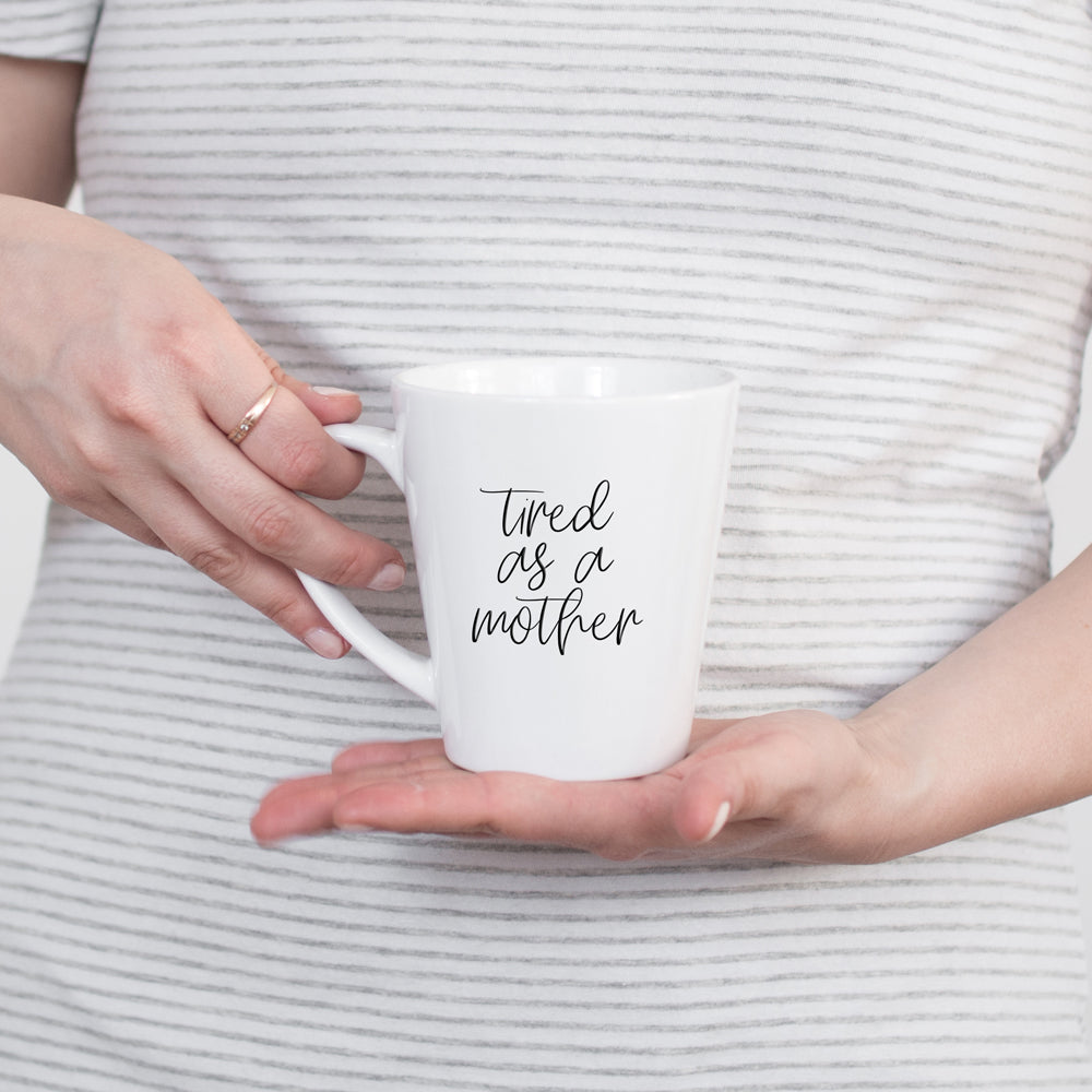 Tired As A Mother Grande Limited Edition Round 2 Mug Gift For Mom Navy Royal Blue Or White