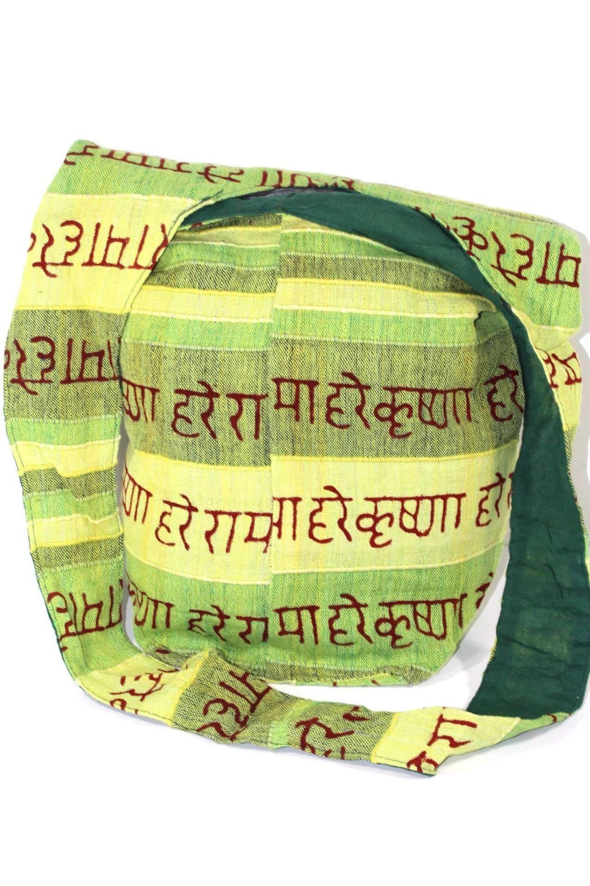 Hare Krishna Jhola Sling Bag 14 Inch Cotton Zip Pocket