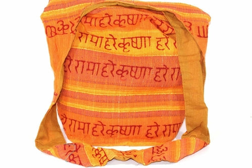 Hare Krishna Jhola Sling Bag 14 Inch Cotton Zip Pocket