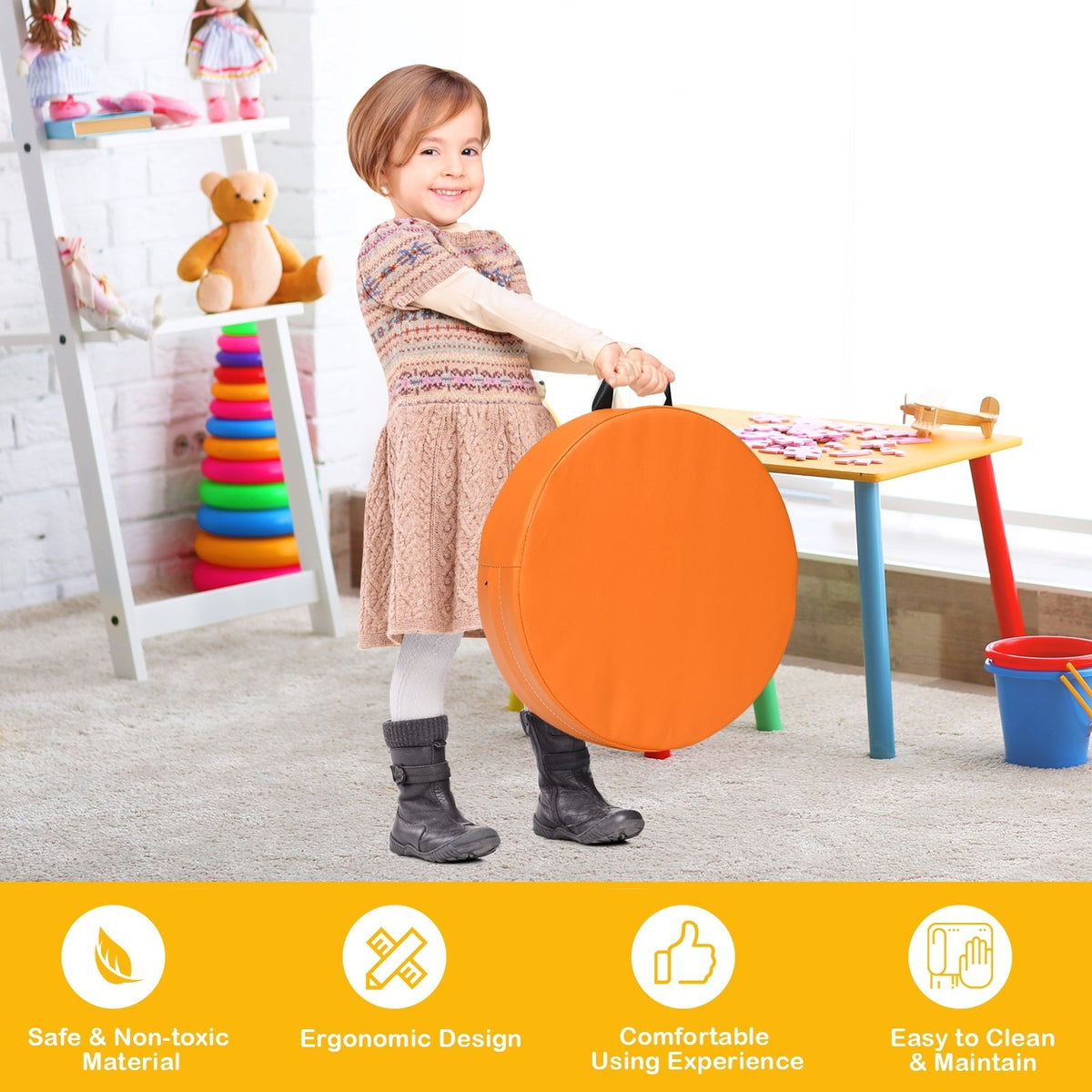 6 cojines de suelo redondos de 15 pulgadas para niños pequeños