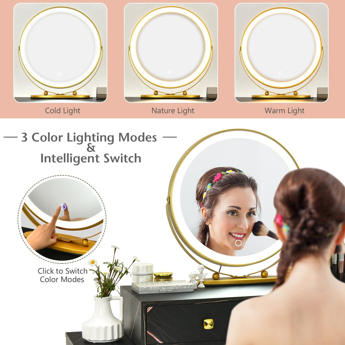Modern Dressing Table with Storage Cabinet