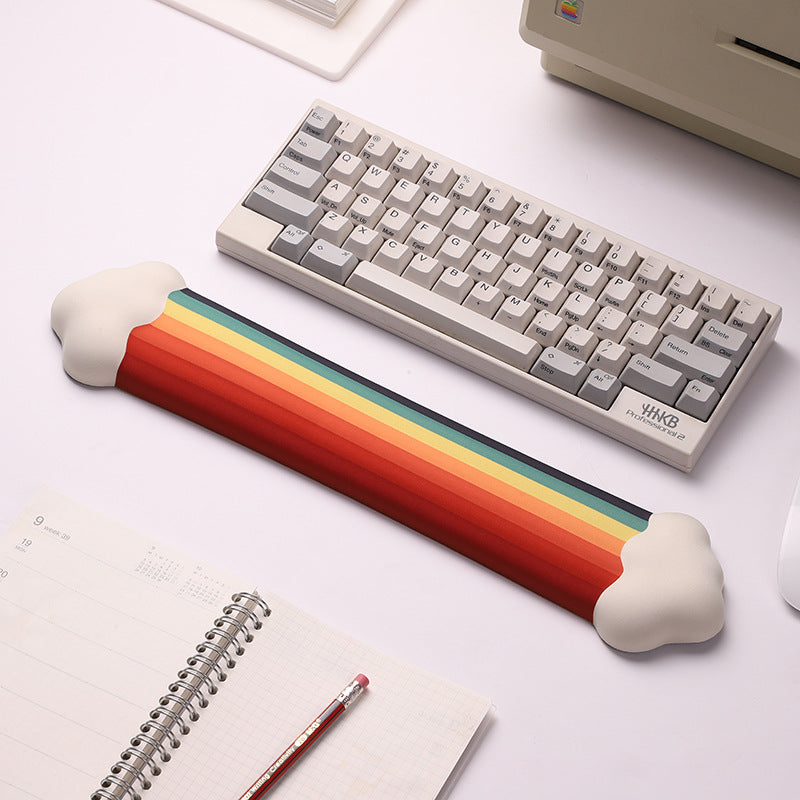 Cloud Rainbow Silica Gel Wrister Mouse Pad Keyboard Support Slippery Washable